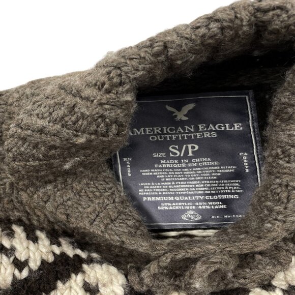American Eagle Wool Blend Cowichan Pullover Navajo Western Sweater Women's Small - Picture 3 of 6